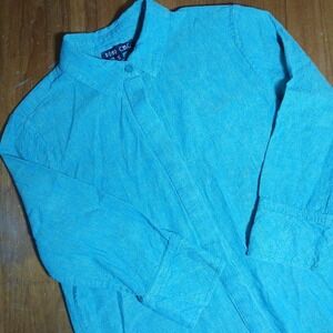 BOHO CHIC  Linen‎ Blend Sea mist S  Prairie Blouse Women's Small
